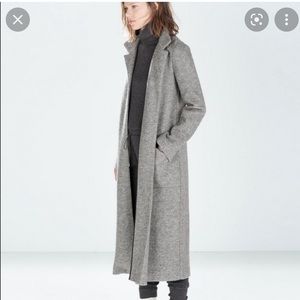 Zara grey wool blend long coat